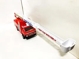 Fire Brigade Tender Truck Toy Made of Non Toxic Plastic Pull Back Action - No Battery Required, Size Around 17 cm  Weight 250 Grams, with Soft Edges-thumb1