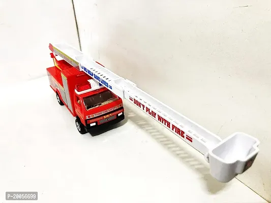 Fire Brigade Tender Truck Toy Made of Non Toxic Plastic Pull Back Action - No Battery Required, Size Around 17 cm  Weight 250 Grams, with Soft Edges-thumb2