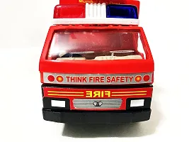 Fire Brigade Tender Truck Toy Made of Non Toxic Plastic Pull Back Action - No Battery Required, Size Around 17 cm  Weight 250 Grams, with Soft Edges-thumb2