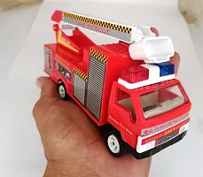 Fire Brigade Tender Truck Toy Made of Non Toxic Plastic Pull Back Action - No Battery Required, Size Around 17 cm  Weight 250 Grams, with Soft Edges-thumb3