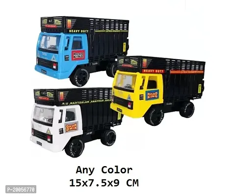 Truck Pull Back Small Size Plastic Made Indian Vehicle Scale Model Cargo Carrier Truck Toys for Kids | Safe Quality Toys | Basic Quality Plastic Toys | Color May Vary (Single)-thumb2