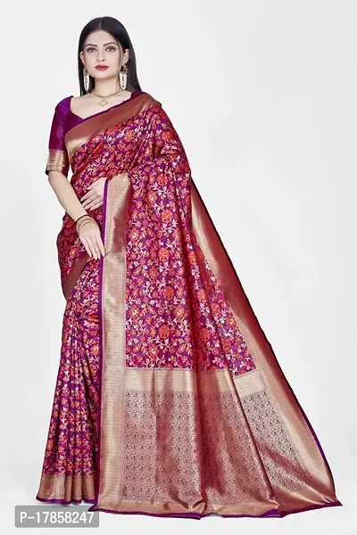 Beautiful  Art Silk  Jacquard Saree with Blouse Piece For Women-thumb0