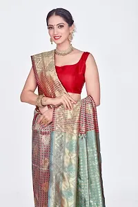 Stylish Silk Blend Woven Banarasi Saree With Unstitched Blouse-thumb2