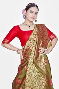 Beautiful  Art Silk  Jacquard Saree with Blouse Piece For Women-thumb2