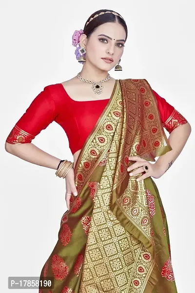 Beautiful  Art Silk  Jacquard Saree with Blouse Piece For Women-thumb3