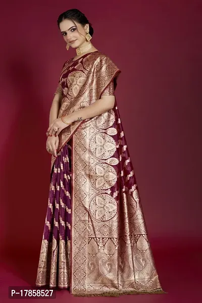 Beautiful  Organza  Jacquard Saree with Blouse Piece For Women-thumb4