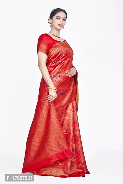 Beautiful  Art Silk  Jacquard Saree with Blouse Piece For Women-thumb5