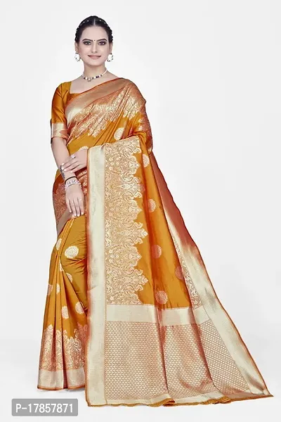 Beautiful  Art Silk  Jacquard Saree with Blouse Piece For Women-thumb0