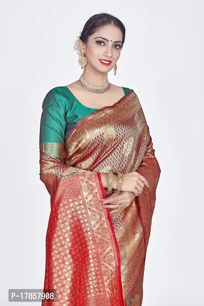 Beautiful  Art Silk  Jacquard Saree with Blouse Piece For Women-thumb3