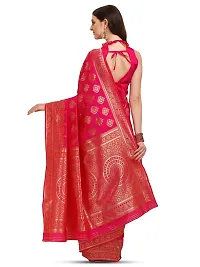 Stylish Pink Colored Kanjeevaram Silk Zari Woven Saree With Blouse Piece (Zari 1 Rani)-thumb2