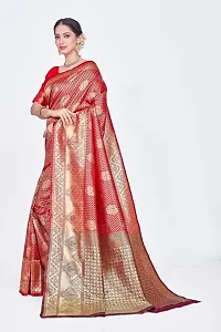 Stylish Silk Blend Woven Banarasi Saree With Unstitched Blouse-thumb4