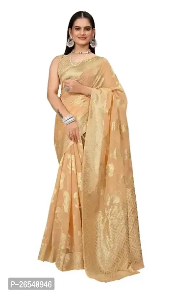 Classic Organza Jacquard Saree With Blouse Piece-thumb0