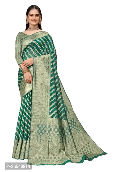 Classic Organza Jacquard Saree With Blouse Piece-thumb0