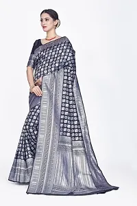 Stylish Silk Blend Zari Saree With Blouse Piece For Women-thumb3