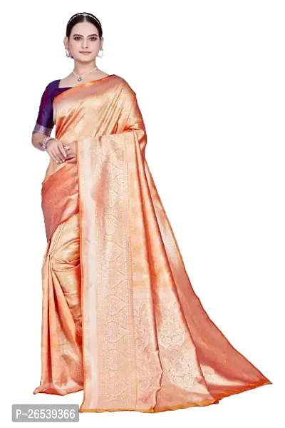 Stylish Art Silk Banarasi Saree With Unstitched Blouse-thumb0