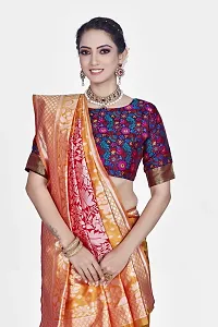 Beautiful  Art Silk  Jacquard Saree with Blouse Piece For Women-thumb2