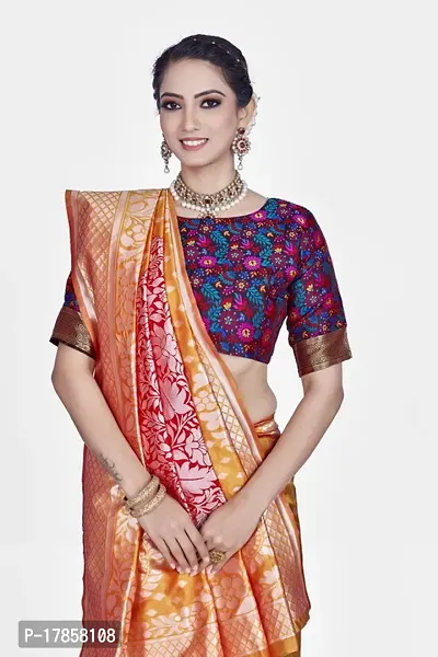 Beautiful  Art Silk  Jacquard Saree with Blouse Piece For Women-thumb3