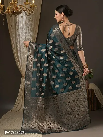 Beautiful  Organza  Jacquard Saree with Blouse Piece For Women-thumb2