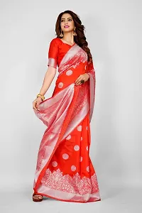 Stylish Silk Blend Zari Saree With Blouse Piece For Women-thumb2