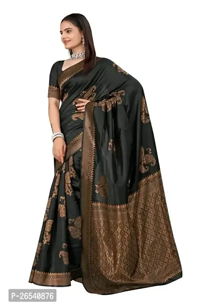 Classic Art Silk Jacquard Saree With Blouse Piece-thumb0