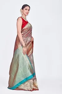 Stylish Silk Blend Woven Banarasi Saree With Unstitched Blouse-thumb3