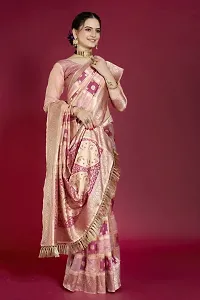 Beautiful  Organza  Jacquard Saree with Blouse Piece For Women-thumb4