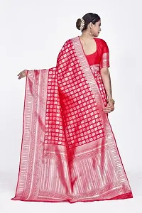 Stylish Silk Blend Zari Saree With Blouse Piece For Women-thumb1