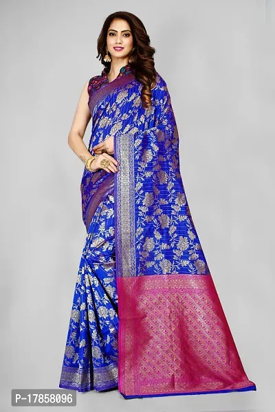 Beautiful  Art Silk  Jacquard Saree with Blouse Piece For Women-thumb0