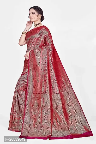 Stylish Beautiful Banarasi Silk Saree With Intricate Buta Work-thumb5