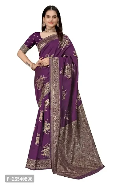 Classic Art Silk Jacquard Saree With Blouse Piece-thumb0