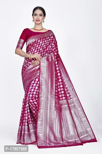 Beautiful  Art Silk  Jacquard Saree with Blouse Piece For Women-thumb0