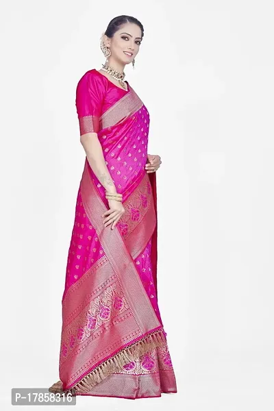 Beautiful  Art Silk  Jacquard Saree with Blouse Piece For Women-thumb5