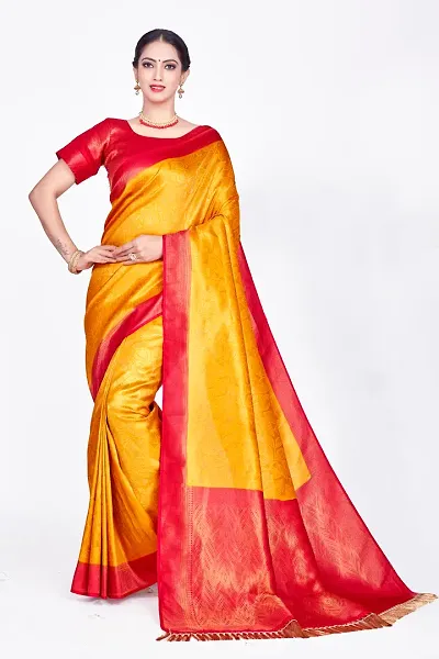 Stylish Art Silk Saree with Blouse piece For Women