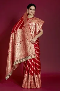 Beautiful  Organza  Jacquard Saree with Blouse Piece For Women-thumb3