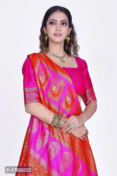 Beautiful  Art Silk  Jacquard Saree with Blouse Piece For Women-thumb3