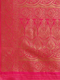 Stylish Pink Colored Kanjeevaram Silk Zari Woven Saree With Blouse Piece-thumb4