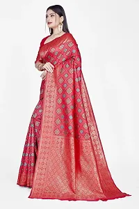 Beautiful  Art Silk  Jacquard Saree with Blouse Piece For Women-thumb3