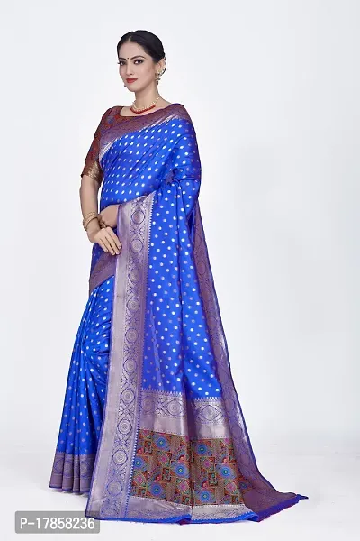 Beautiful  Art Silk  Jacquard Saree with Blouse Piece For Women-thumb4