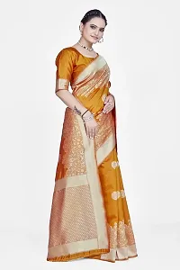 Stylish Silk Blend Zari Saree With Blouse Piece For Women-thumb4