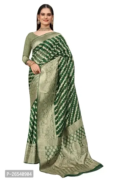 Classic Organza Jacquard Saree With Blouse Piece-thumb0