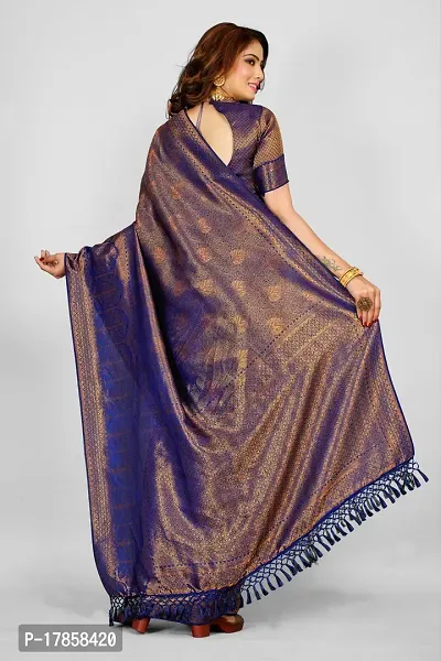 Beautiful  Pure Silk  Jacquard Saree with Blouse Piece For Women-thumb2