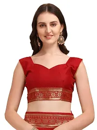 Stylish Red Colored Kanjeevaram Silk Zari Woven Saree With Blouse Piece (Zari Red)-thumb3