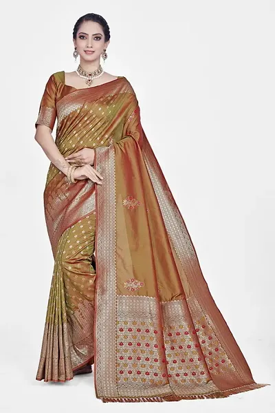 Attractive Art Silk Saree with Blouse piece 