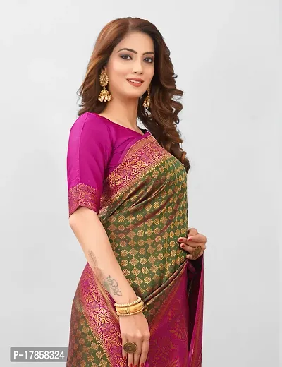 Beautiful  Pure Silk  Jacquard Saree with Blouse Piece For Women-thumb5