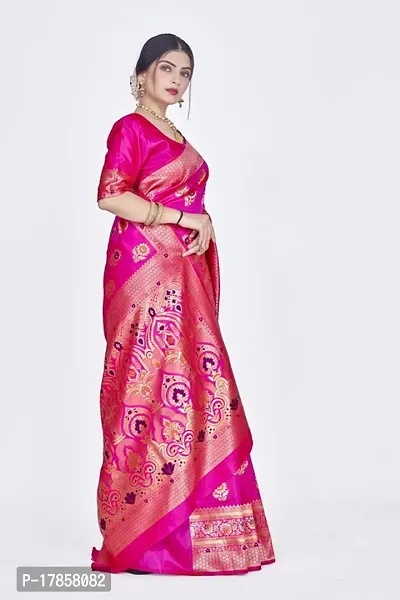 Beautiful  Art Silk  Jacquard Saree with Blouse Piece For Women-thumb5