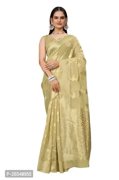 Classic Organza Jacquard Saree With Blouse Piece-thumb0