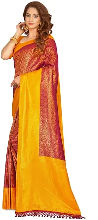 Beautiful  Art Silk  Jacquard Saree with Blouse Piece For Women-thumb3