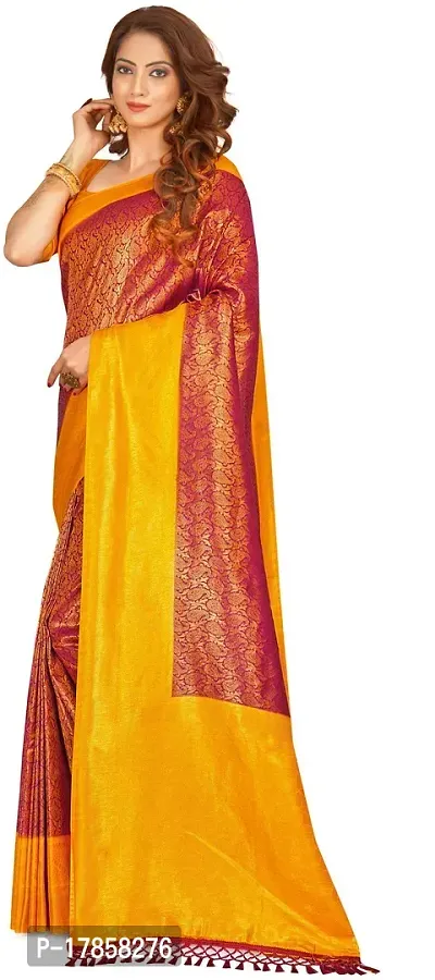 Beautiful  Art Silk  Jacquard Saree with Blouse Piece For Women-thumb4