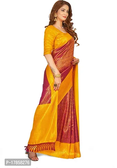 Beautiful  Art Silk  Jacquard Saree with Blouse Piece For Women-thumb5