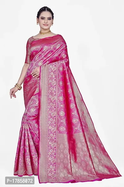 Beautiful  Art Silk  Jacquard Saree with Blouse Piece For Women-thumb0